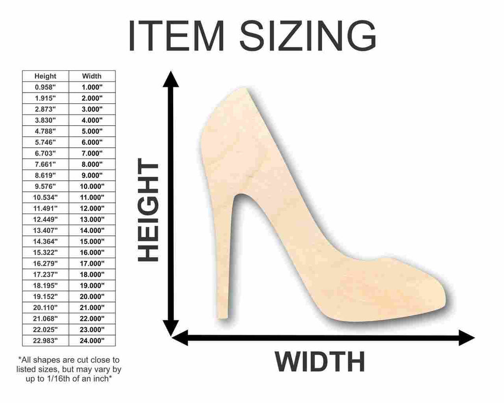 Unfinished Wood High Heels Shape - Craft - up to 46" DIY