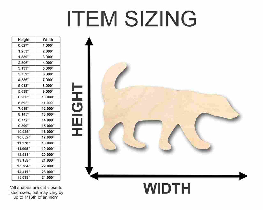 Unfinished Wood Honey Badger Shape - Animal - Wildlife - Craft - up to 46" DIY