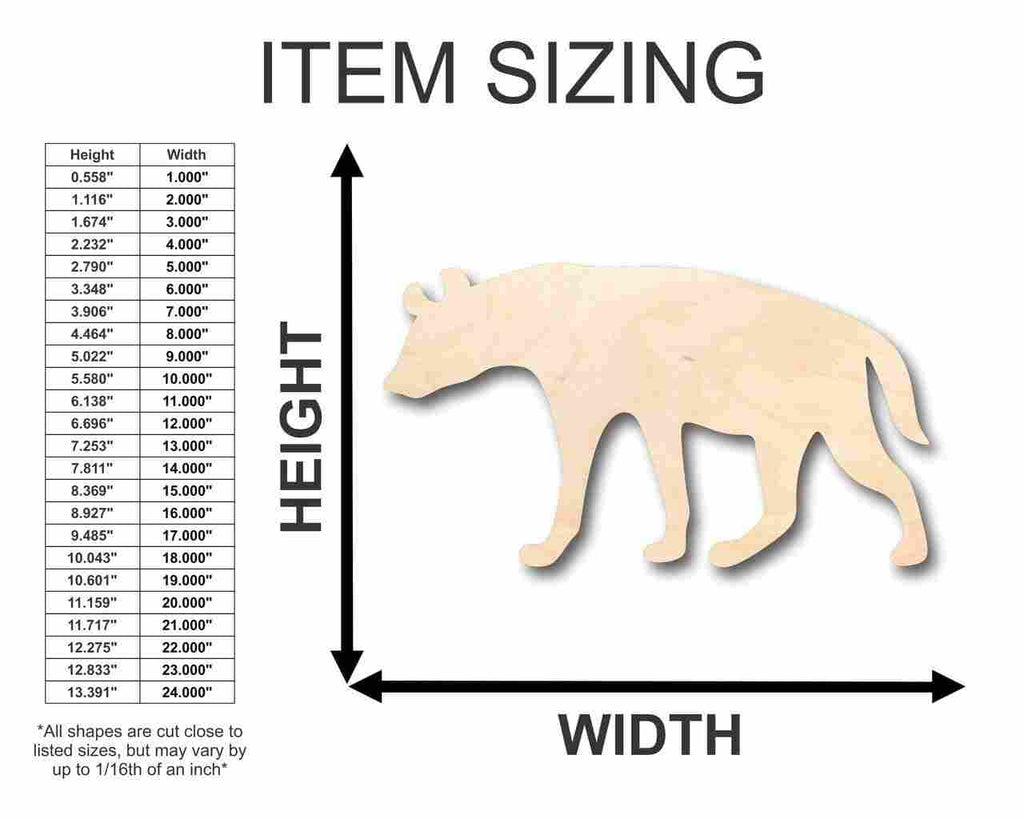 Unfinished Wood Hyena Shape - Animal - Wildlife - Craft - up to 46" DIY