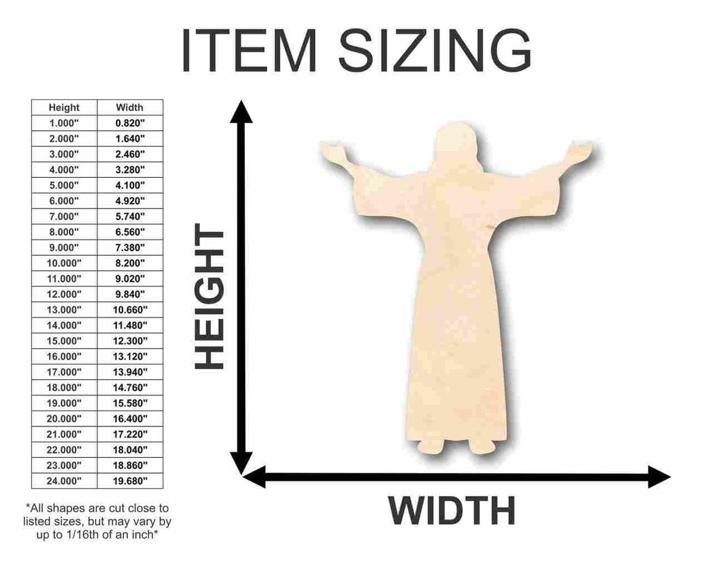 Unfinished Wood Jesus Preaching Shape - Easter - Christian - Craft - up to 46" DIY