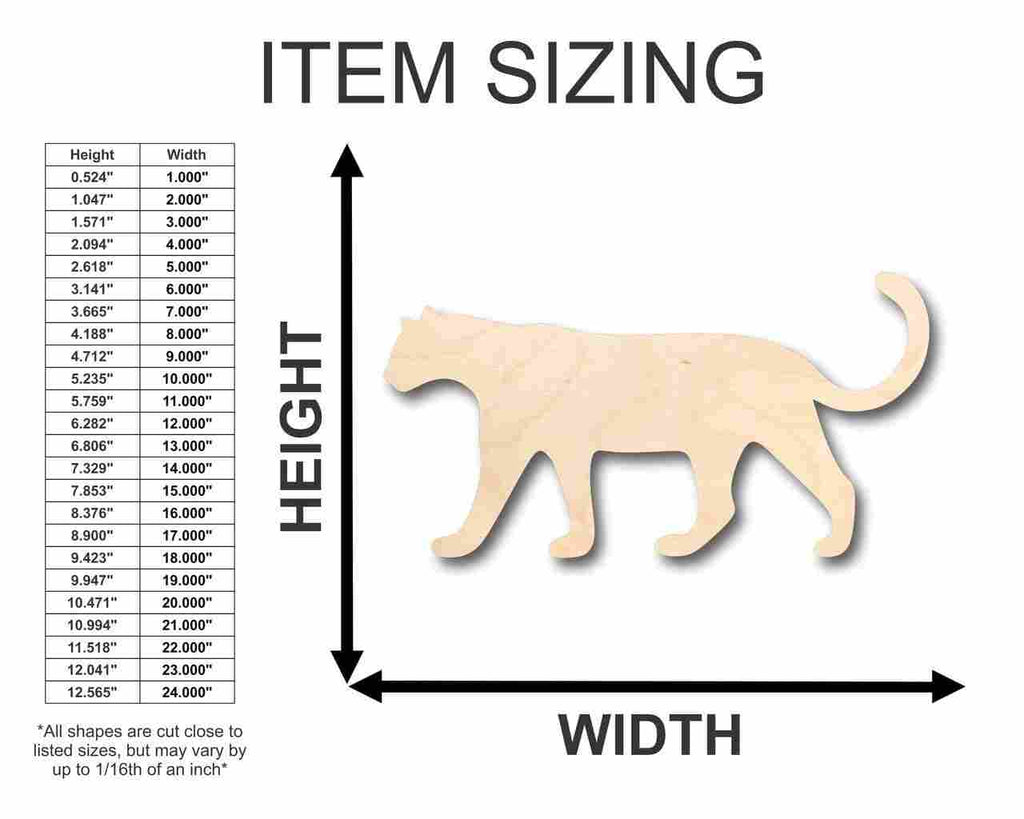 Unfinished Wood Leopard Shape - Animal - Wildlife - Craft - up to 46" DIY