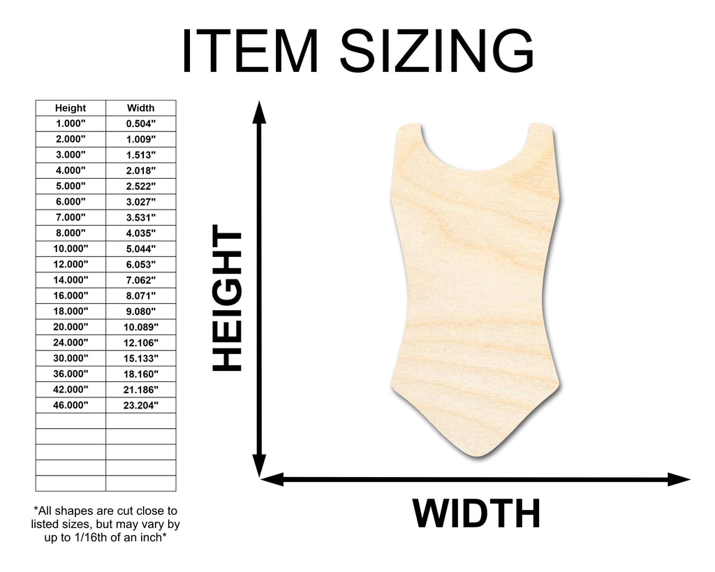 Unfinished Wood Swimsuit Shape | Craft Cutout | up to 46" DIY