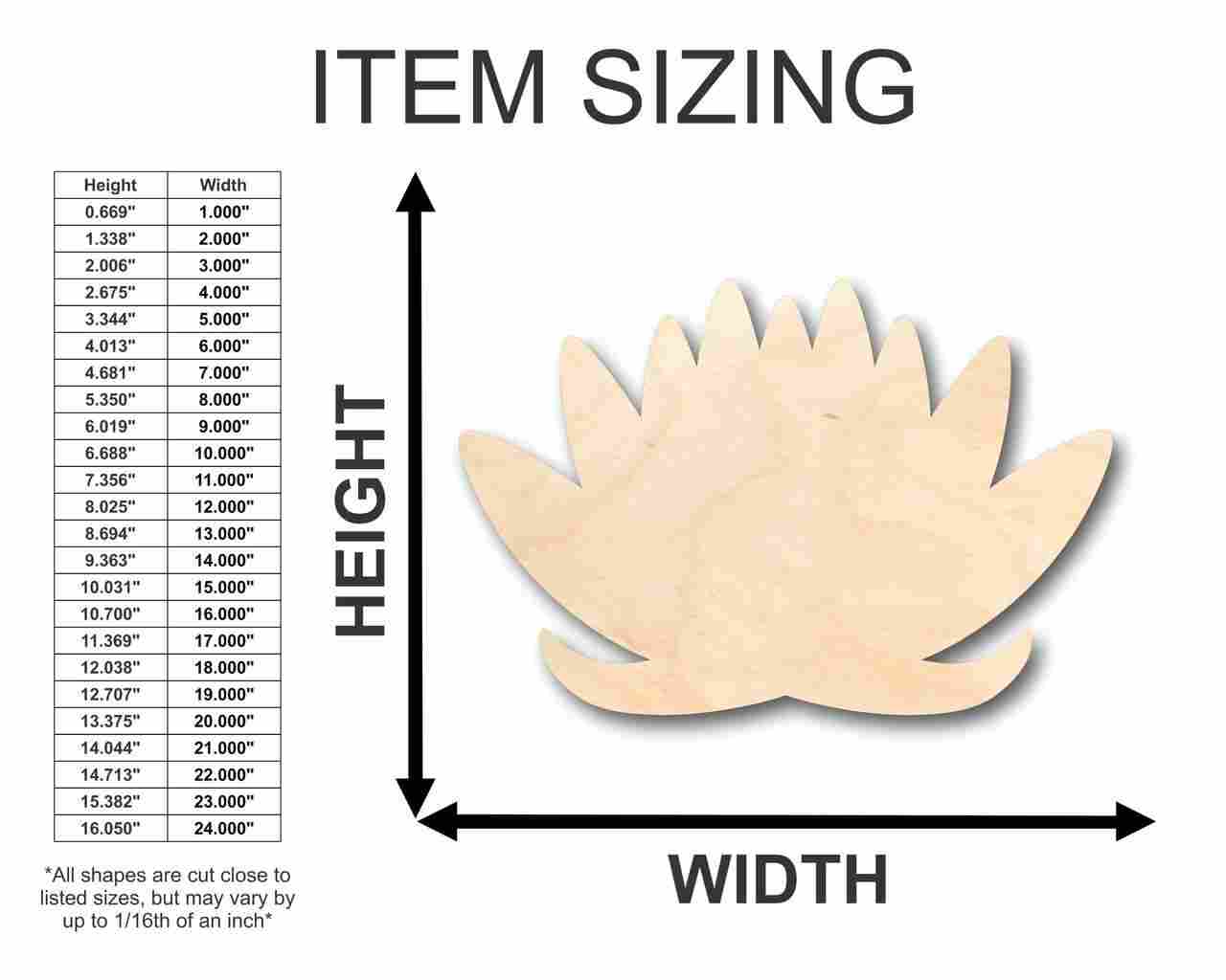 Unfinished Wood Lotus Flower Shape - Spring - Flower - Craft - up to 46" DIY