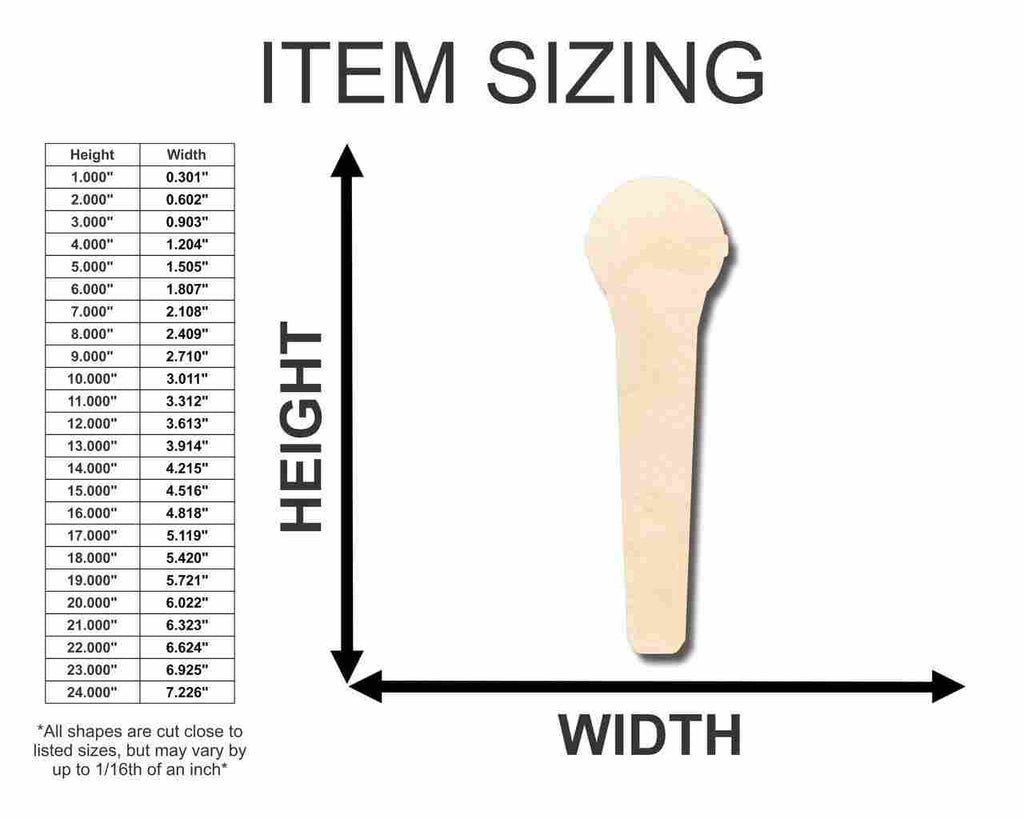 Unfinished Wood Microphone Shape - Craft - up to 46" DIY