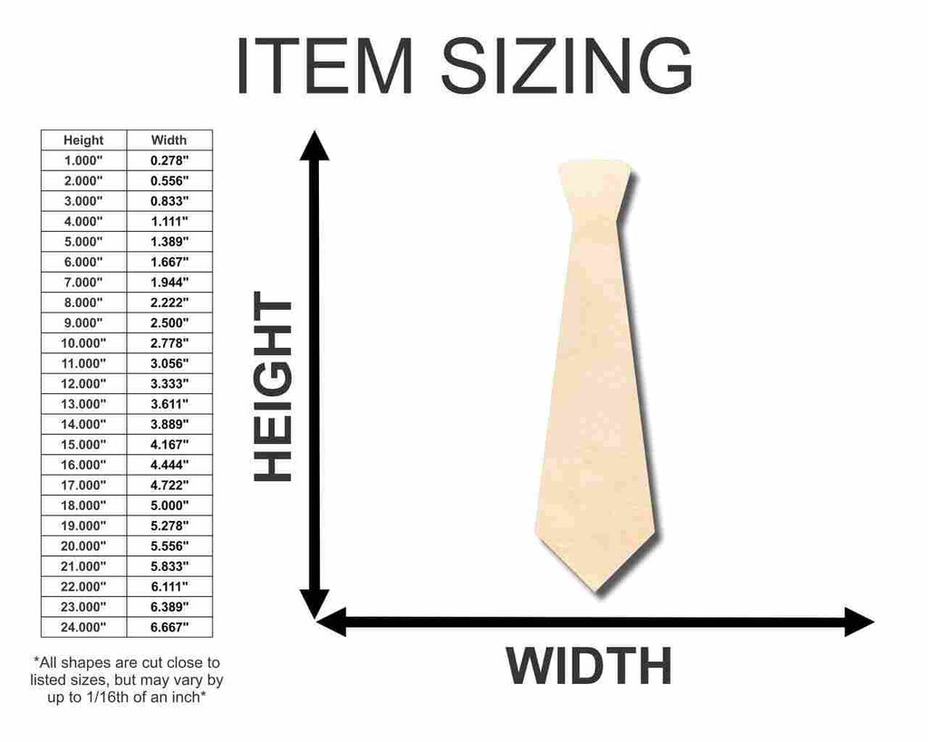Unfinished Wood Neck Tie Shape - Craft - up to 46" DIY