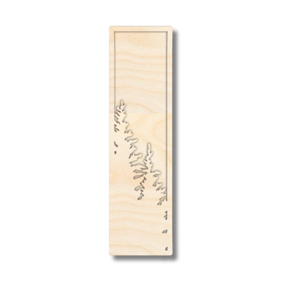 Unfinished Wood Layered Themed Letters | Pine Trees | A-Z | 2 Piece | up to 24"