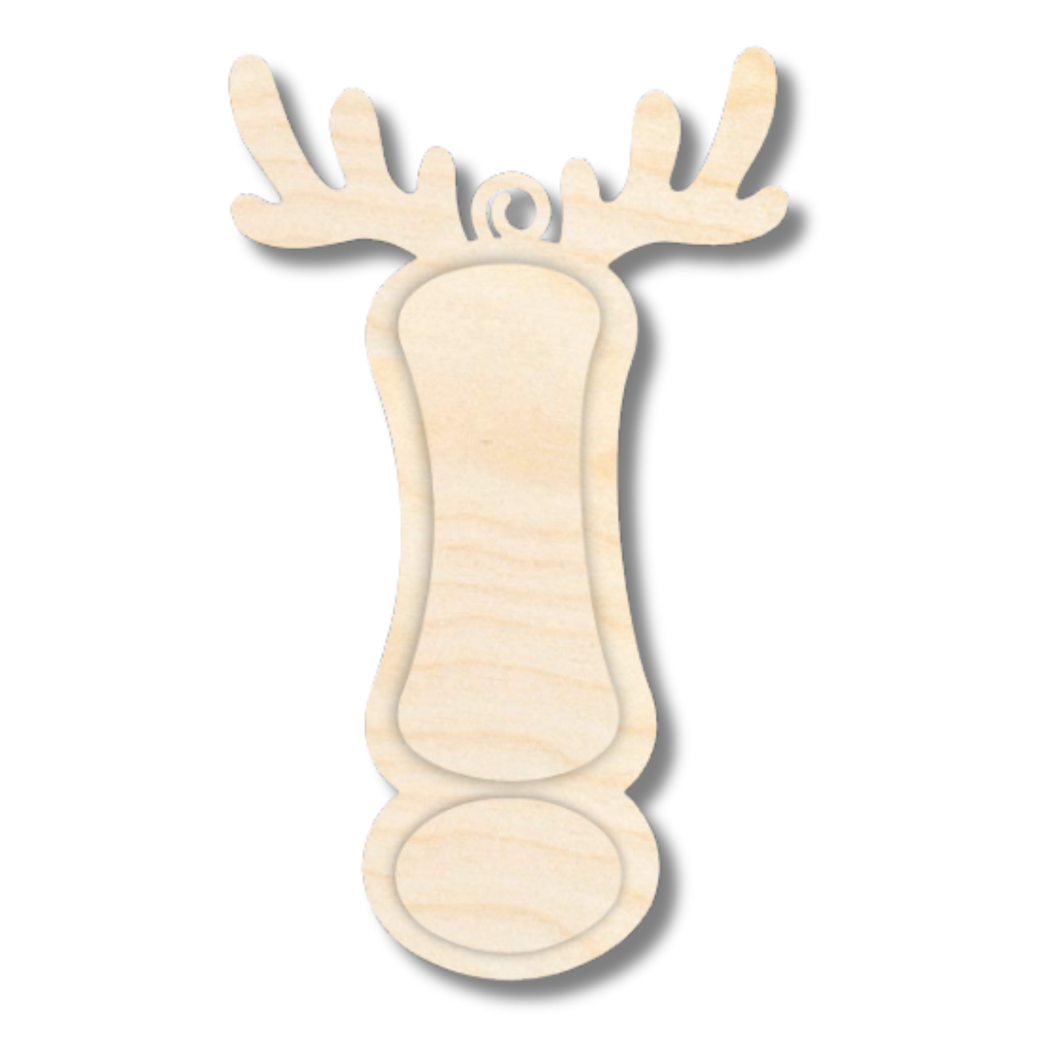 Unfinished Wood Layered Letter and Number Reindeer Ornaments | A-Z | 0-9 | 3 Piece | 6" Tall | 1/8" Wood | Wood Craft DIY