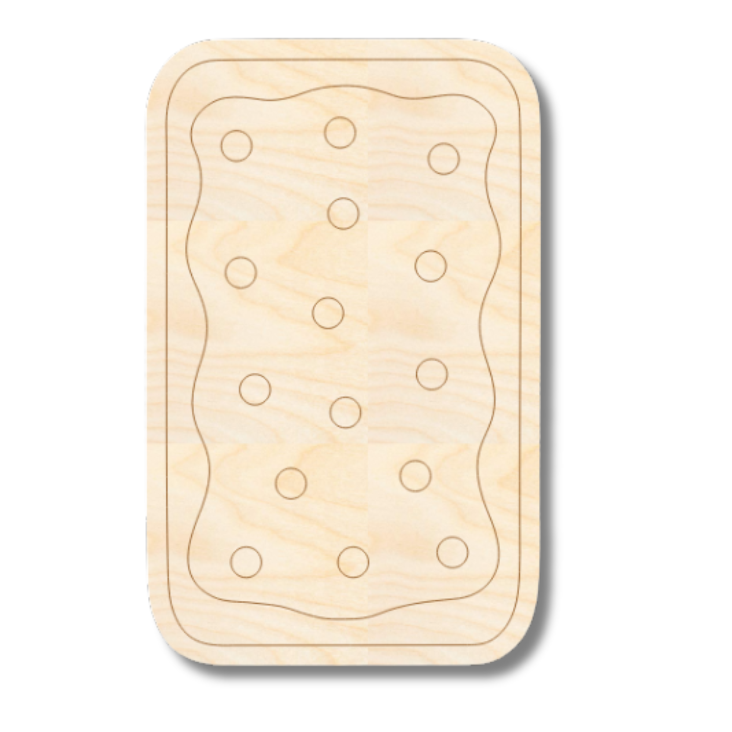 Unfinished Wood Etched Pastry Shape | Paint By Line Crafts | up to 30" DIY