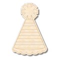 Unfinished Wood Etched Striped Party Hat Shape | Paint By Line Crafts | up to 30" DIY