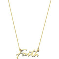 10K Gold Faith Necklace for Women Adjustable from 16" to 18"