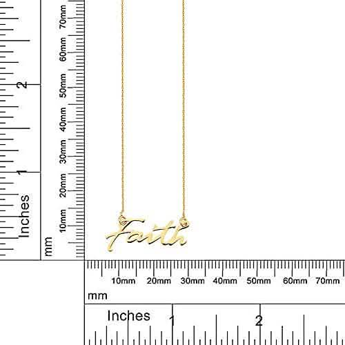 10K Gold Faith Necklace for Women Adjustable from 16" to 18"