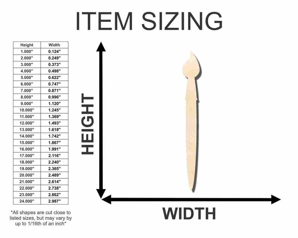 Unfinished Wood Artist Paint Brush Shape - Craft - up to 46" DIY