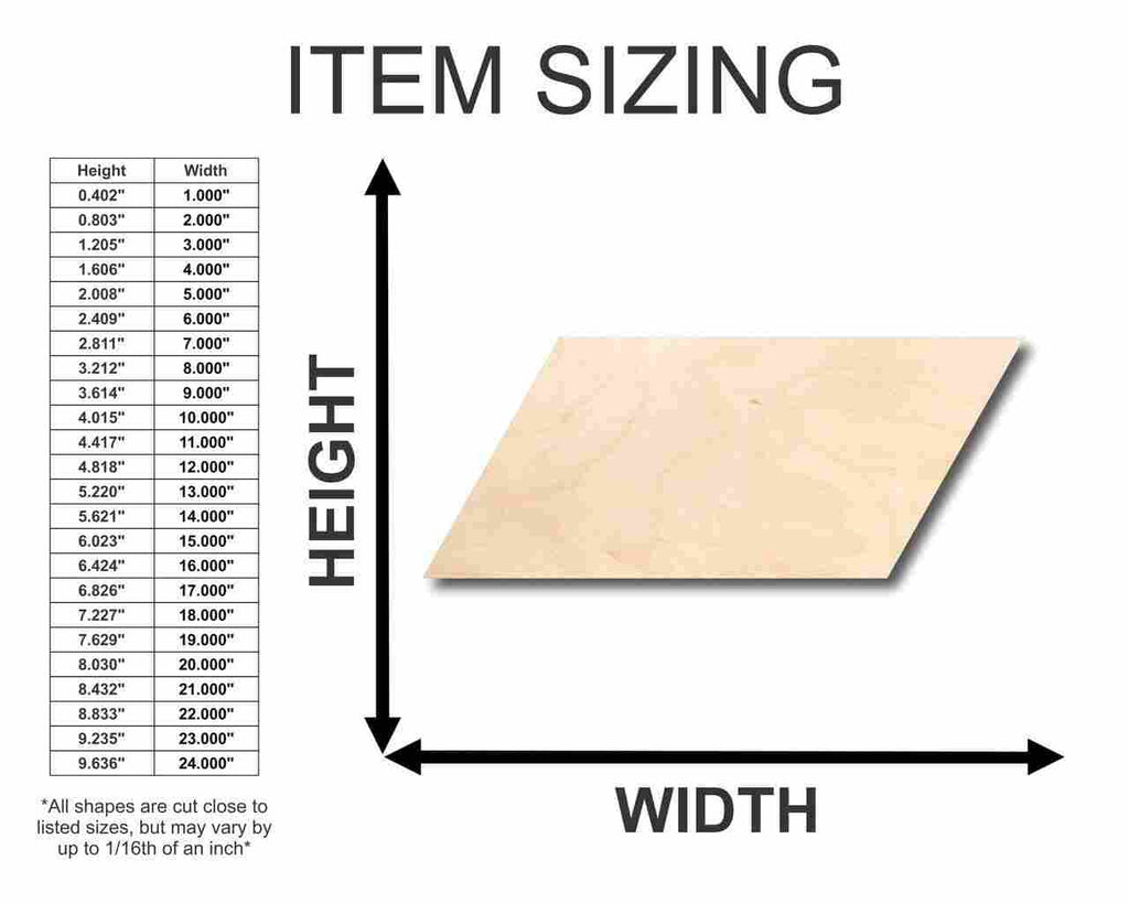 Unfinished Wood Parallelogram Shape - Craft - up to 46" DIY