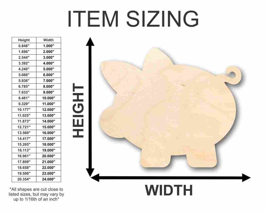 Unfinished Wood Piglet Piggy Bank Shape - Farm Animal - Money - Craft - up to 46" DIY