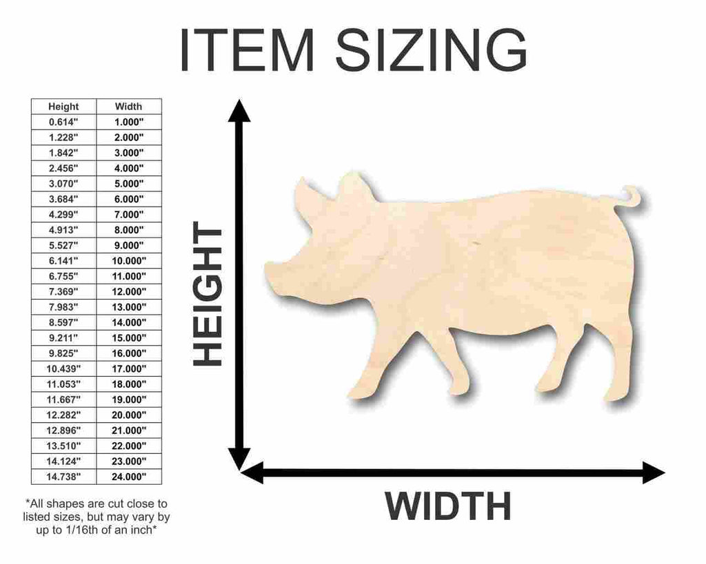 Unfinished Wood Pig Shape - Farm Animal - Craft - up to 46" DIY