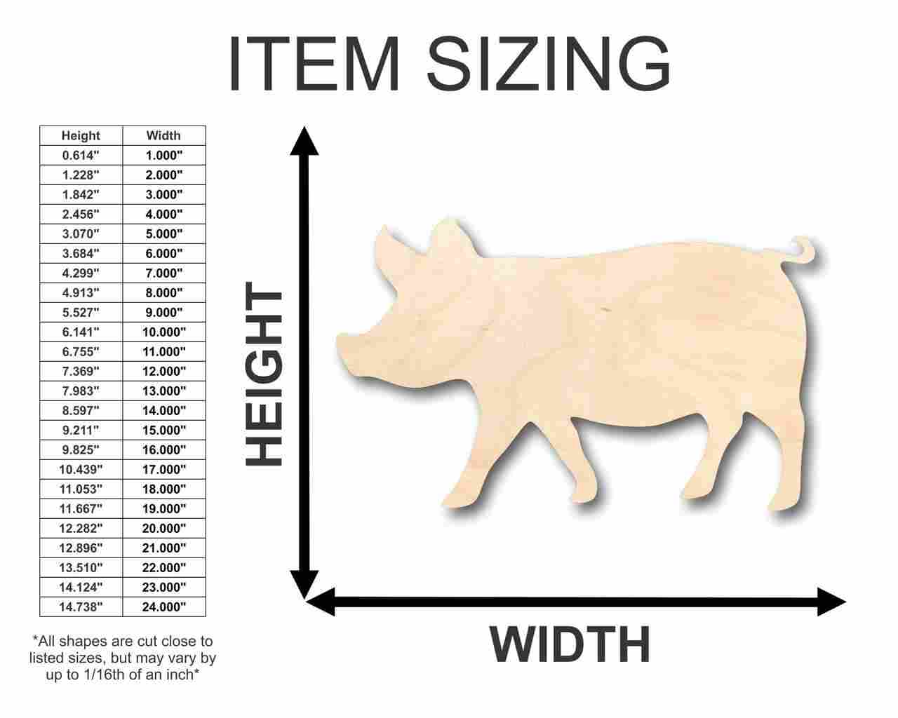 Unfinished Wood Pig Shape - Farm Animal - Craft - up to 46" DIY