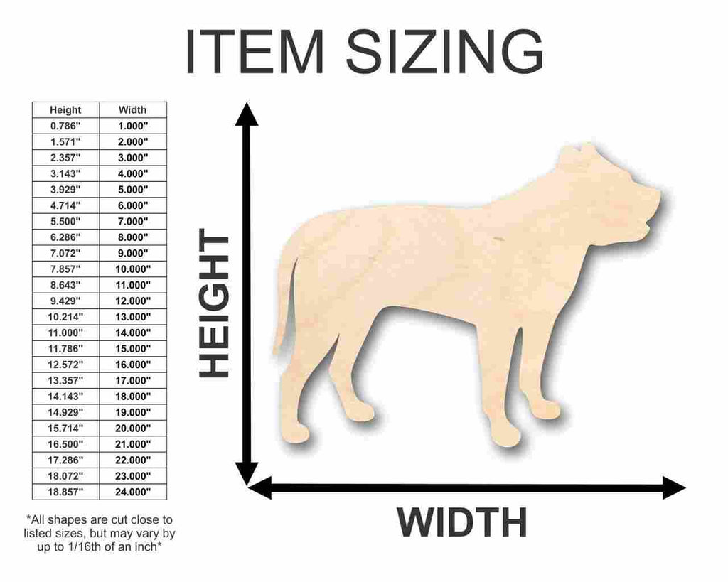 Unfinished Wood Pitbull Dog Shape - Animal - Pet - Craft - up to 46" DIY