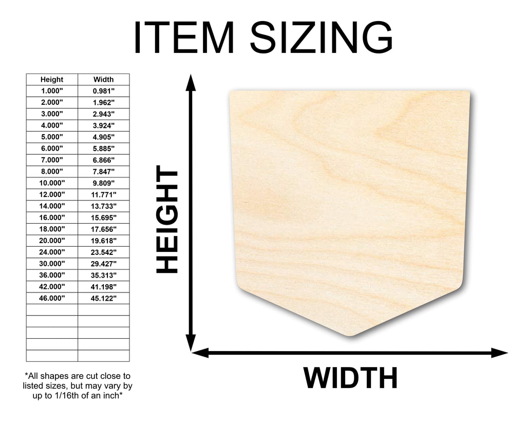 Unfinished Wood Pocket Shape - Craft - up to 46" DIY
