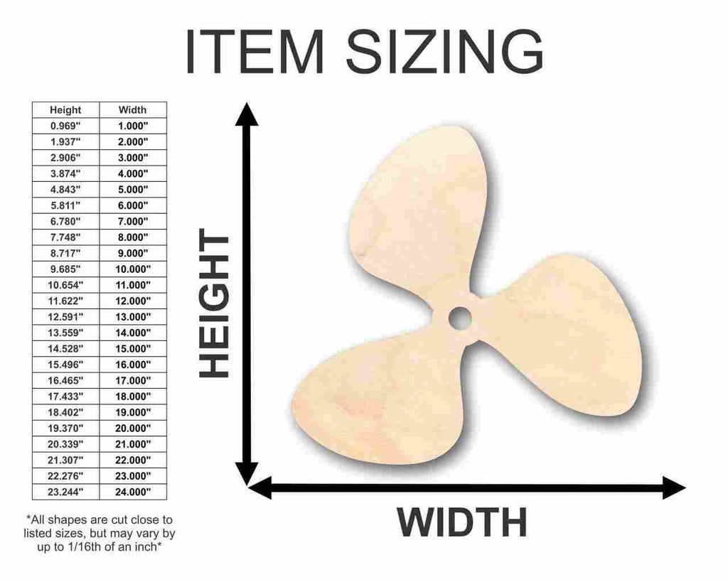 Unfinished Wood Propeller Shape - Fishing - Boat - Craft - up to 46" DIY