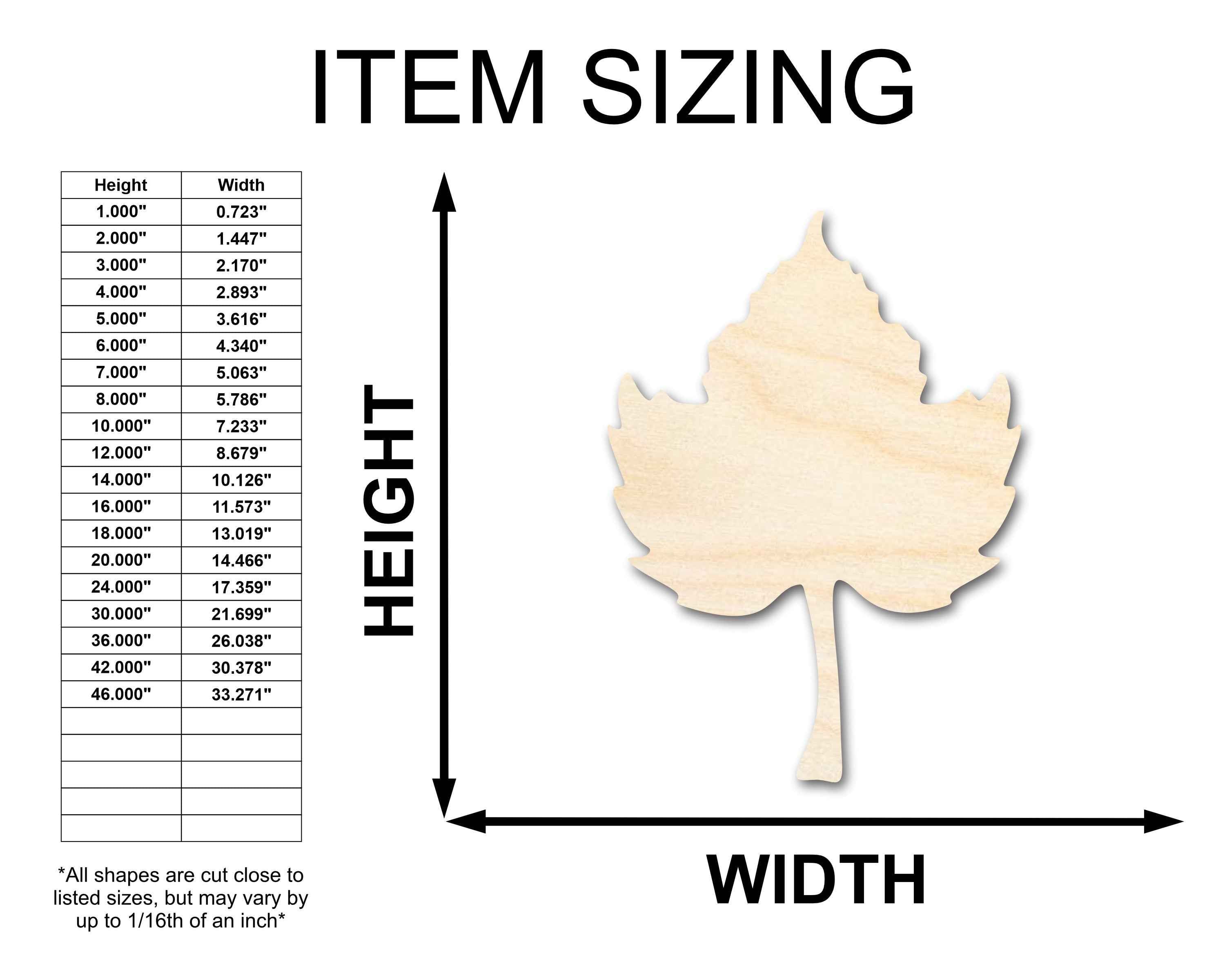 Unfinished Wood Pumpkin Leaf Shape - Fall - Craft - up to 46" DIY