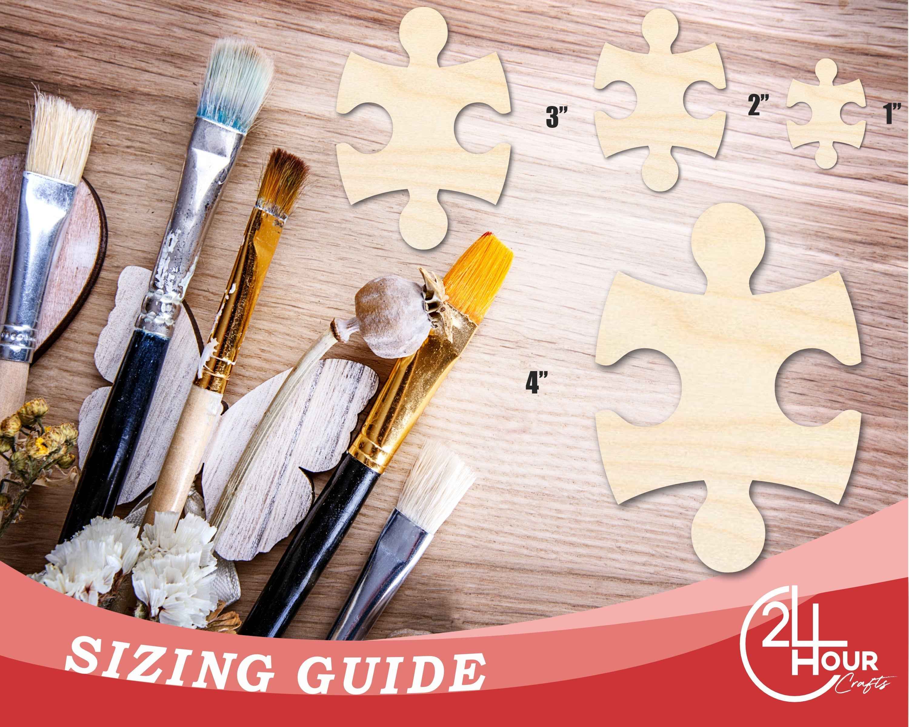 Unfinished Wood Interlocking Puzzle Shape | Autism Awareness | Craft Cutout | up to 46" DIY