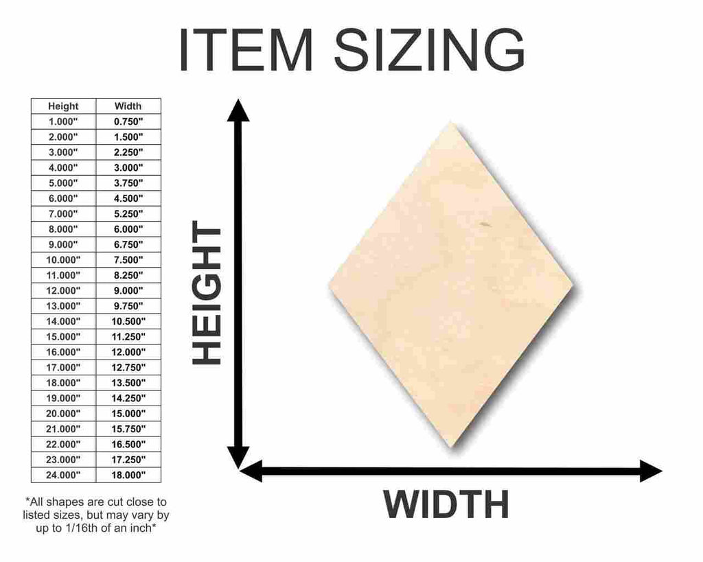 Unfinished Wood Rhombus Shape - Craft - up to 46" DIY