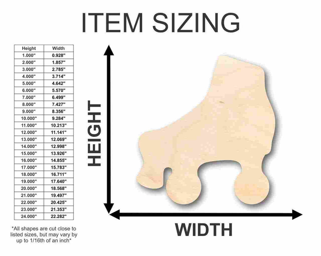 Unfinished Wood Roller Skate Shape - Craft - up to 46" DIY