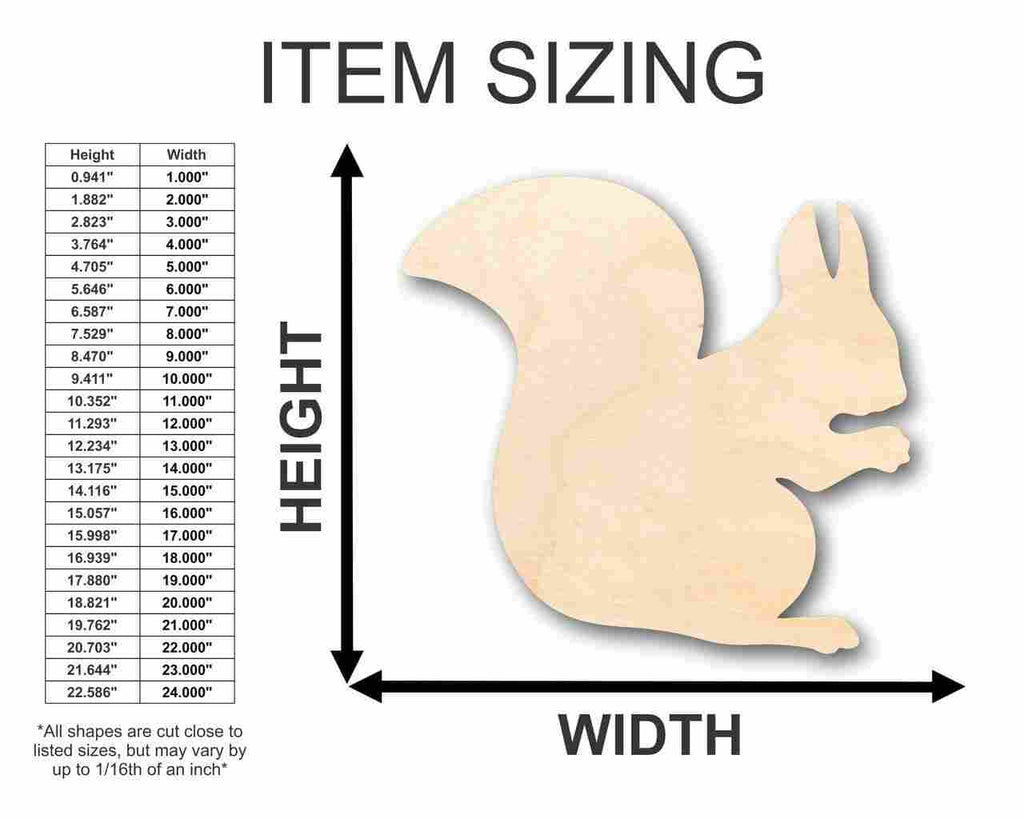 Unfinished Wood Squirrel Shape - Animal - Craft - up to 46" DIY