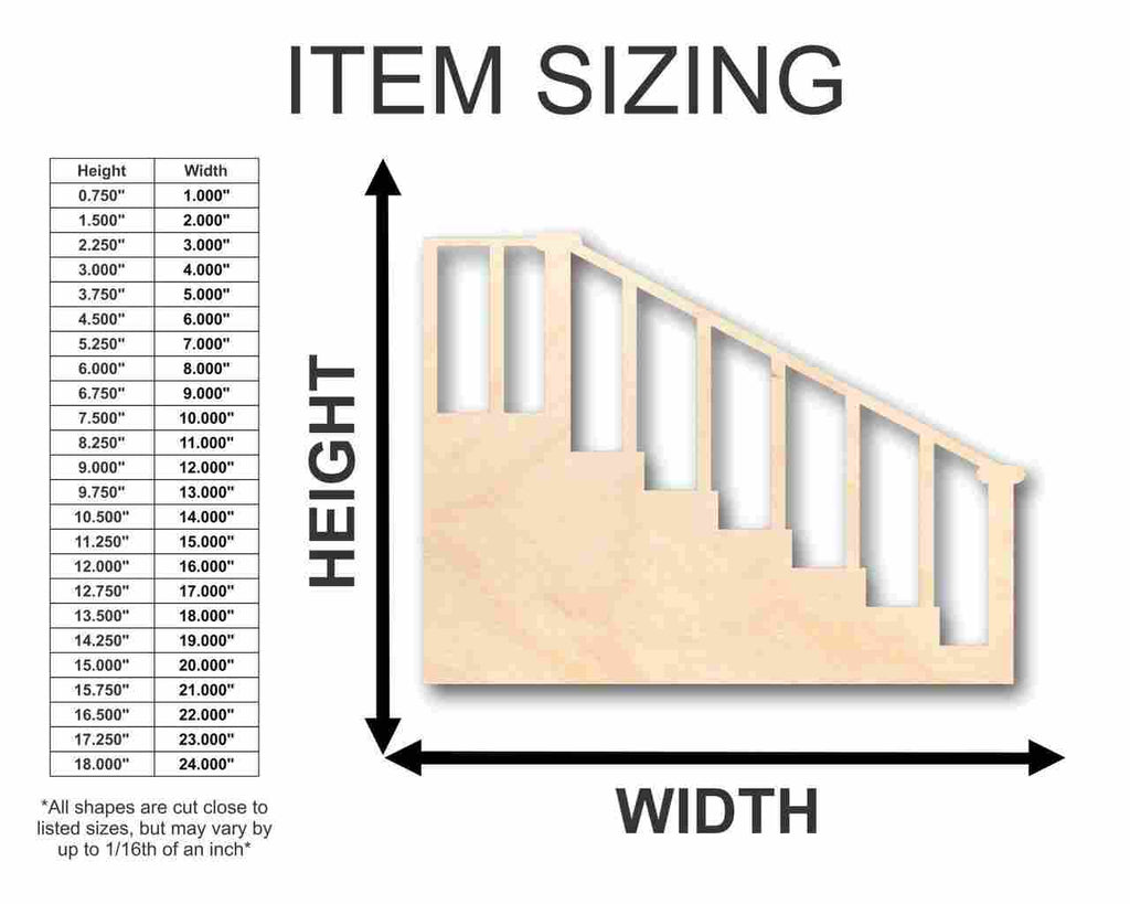 Unfinished Wood Stairs Shape - Craft - up to 46" DIY