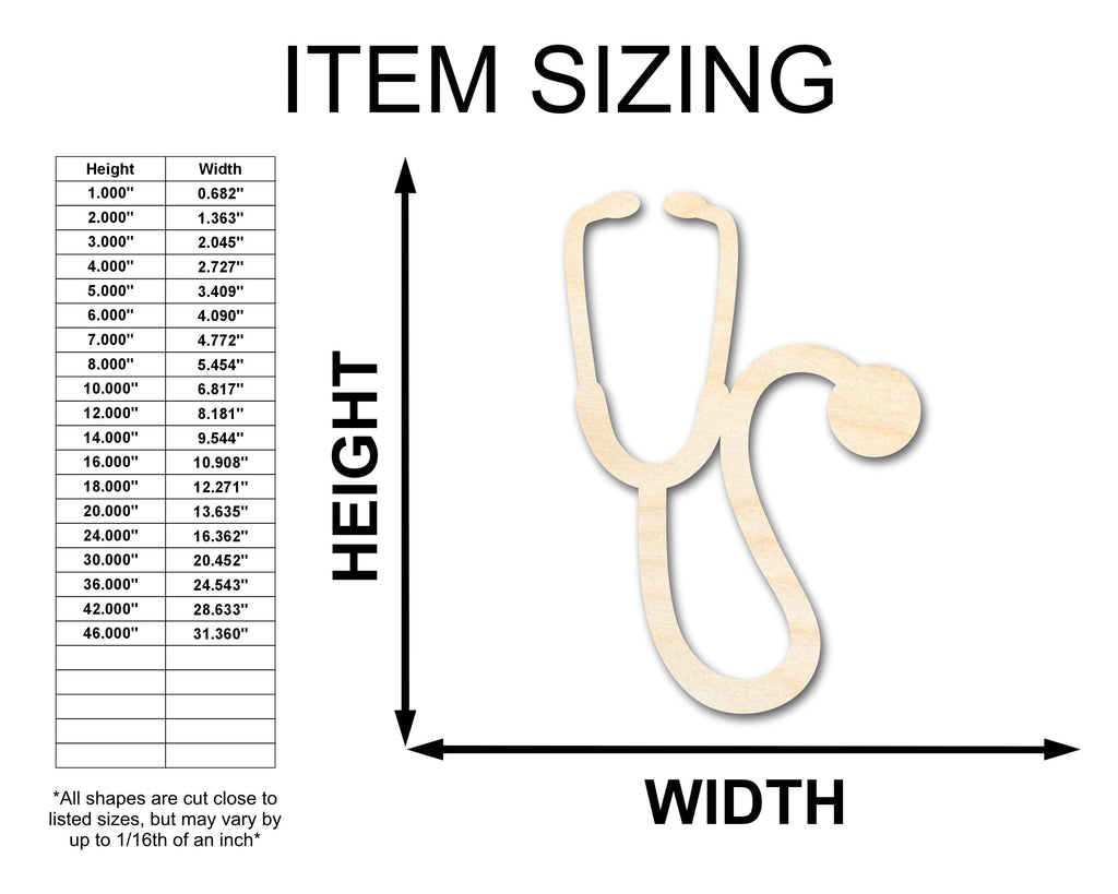 Unfinished Wood Stethoscope Shape | Craft Cutout | up to 46" DIY