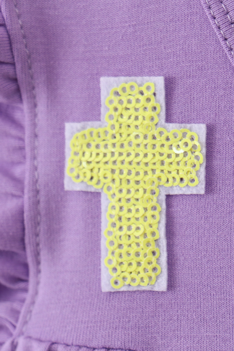 Lavender cross sequin tiered dress