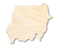 Unfinished Wood Sudan Country Shape - North Africa Craft - up to 46" DIY