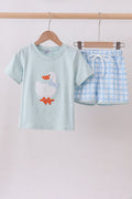 Goose Appliqué Shorts Set
