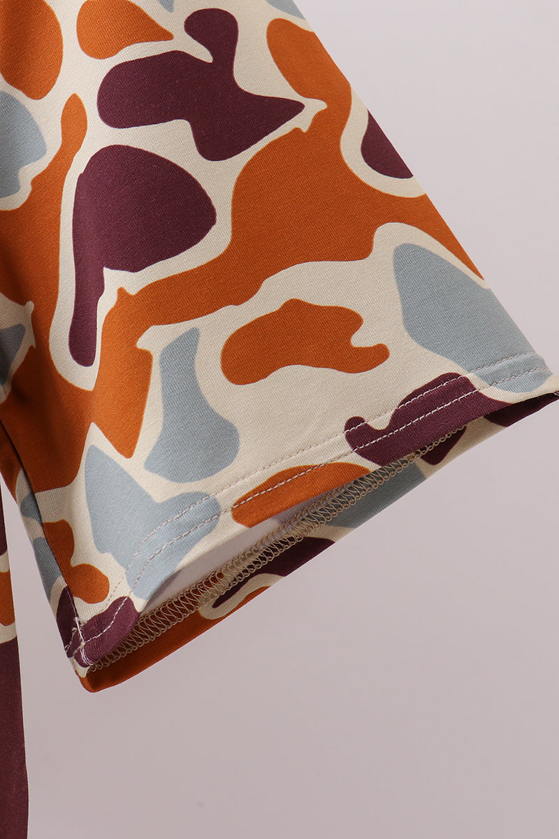 Camouflage print bamboo gown