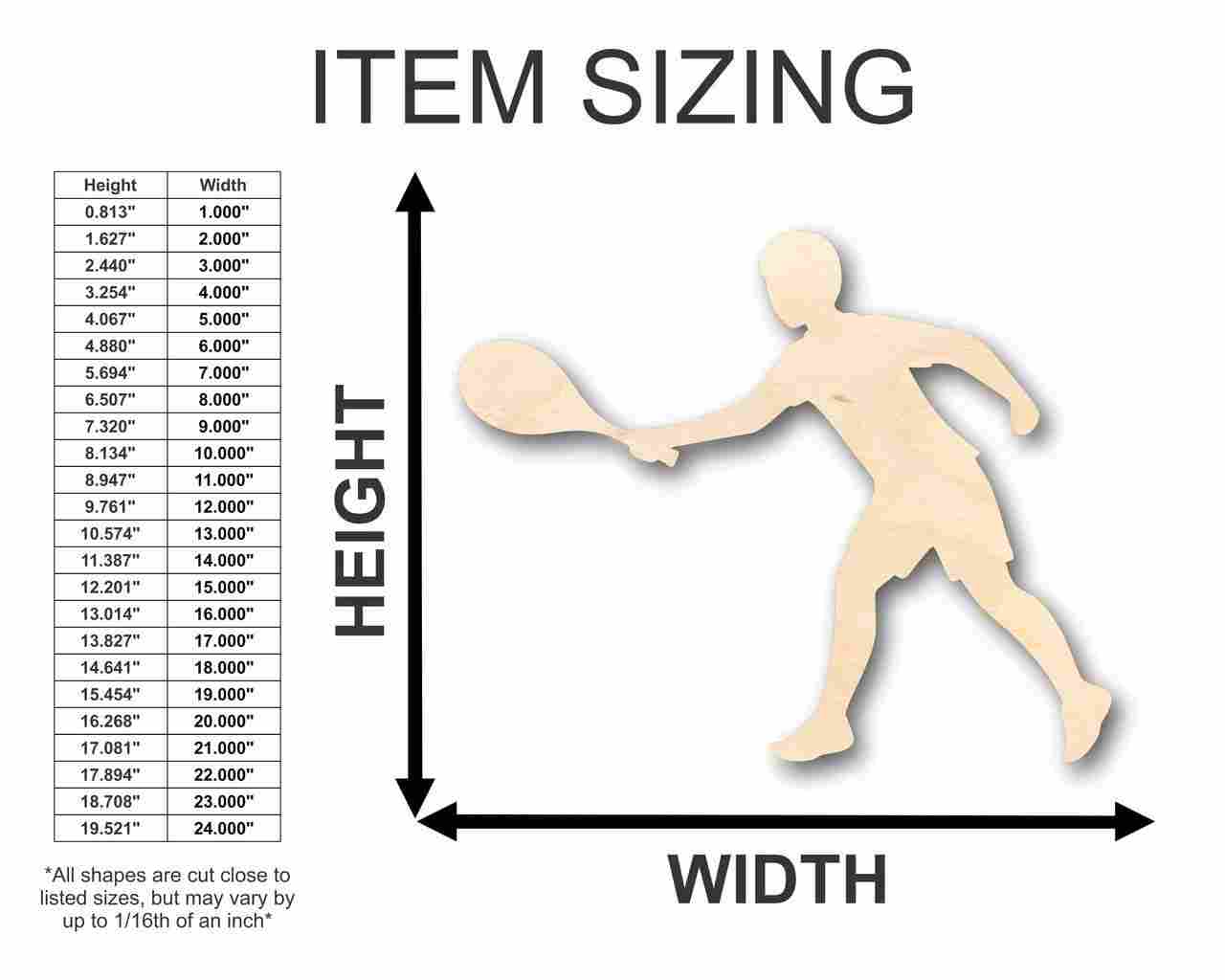 Unfinished Wood Tennis Shape - Sporting - Craft - up to 46" DIY