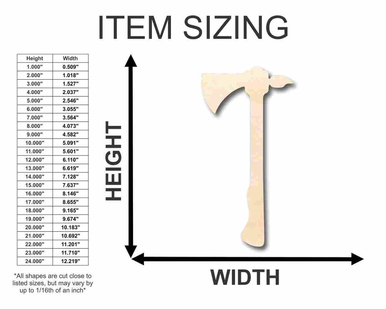 Unfinished Wood Tomahawk Shape - Native American - Western - Craft - up to 46" DIY