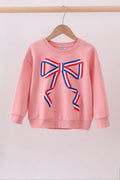 Peach hand-sewn bow mom&me sweatshirt