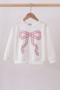 Cream hand-sewn bow mom&me sweatshirt