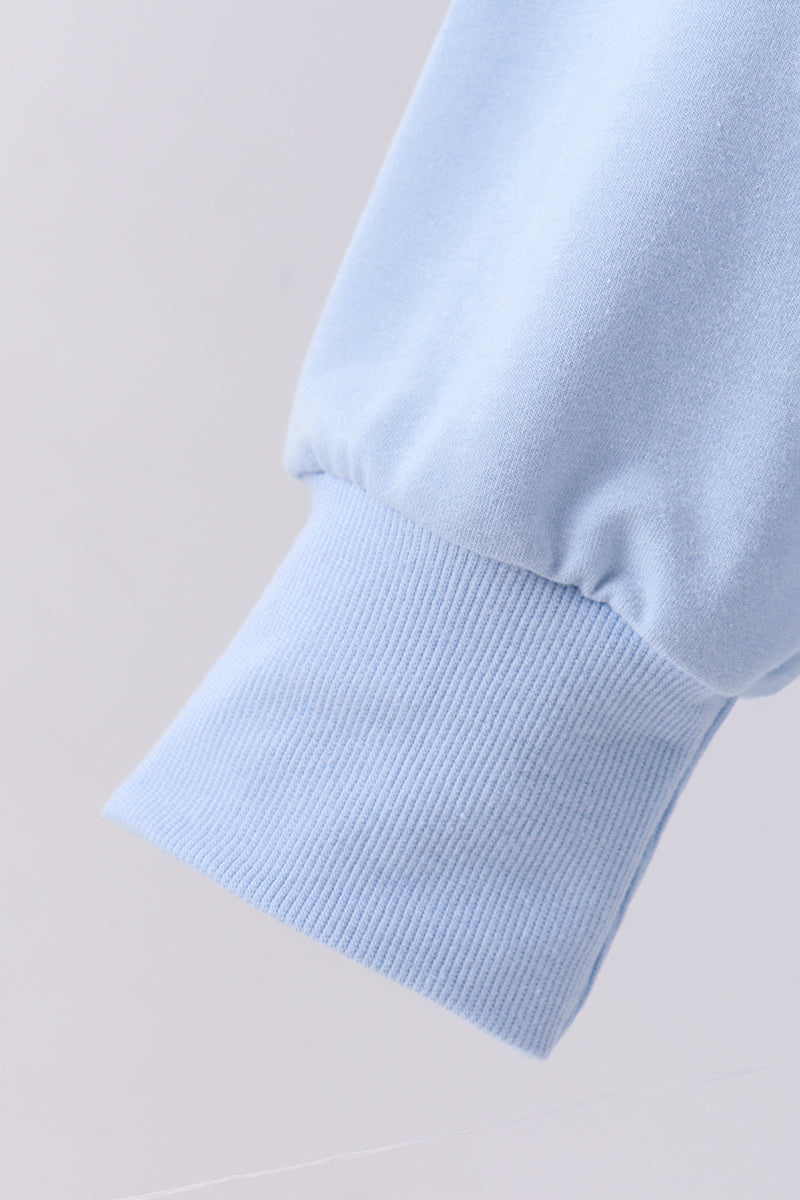 Blue hand-sewn bow mom&me sweatshirt