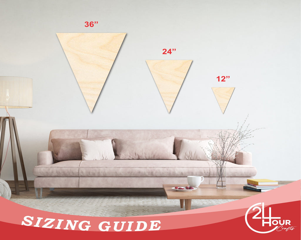 Unfinished Wood Triangle Bunting Shape - Craft - up to 46" DIY