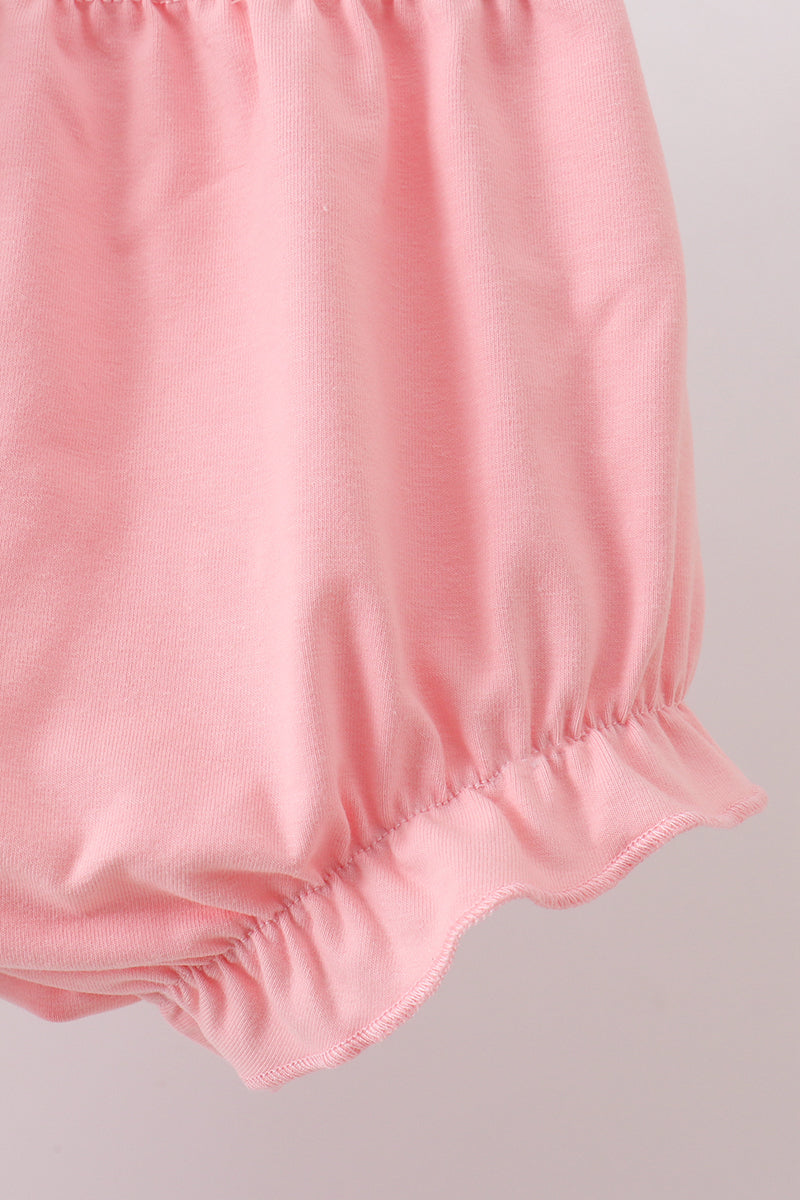 Pink Floral Smocked Bloomer Set