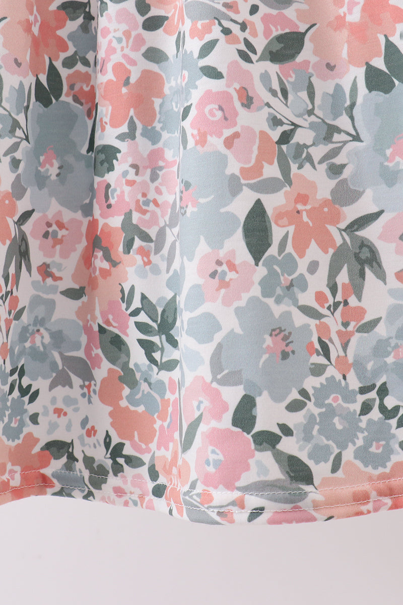 Pink Floral Smocked dress