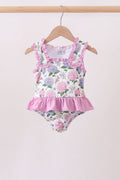Purple Hydrangea UPF Swim One-Piece