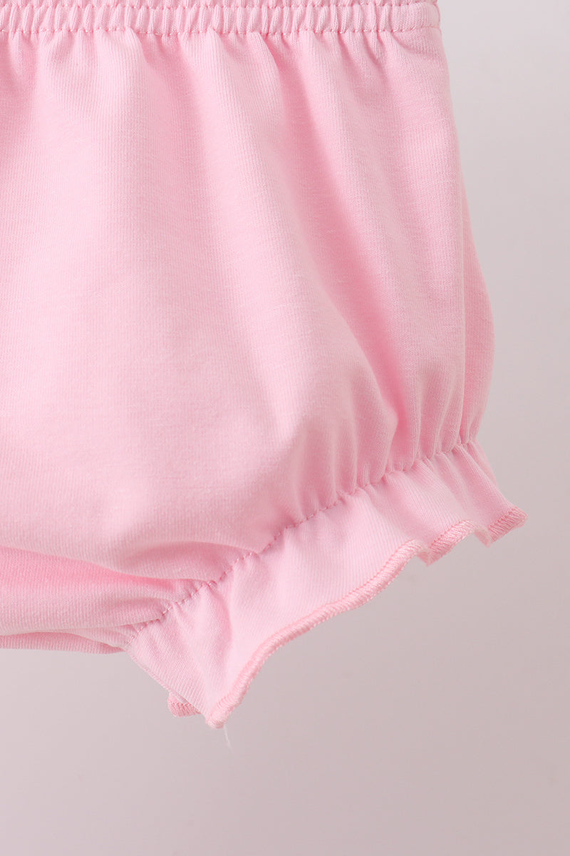 Pink Sailboat Embroidered Bloomer Set