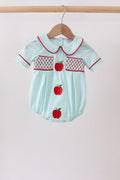 Blue Apple Smocked Bubble