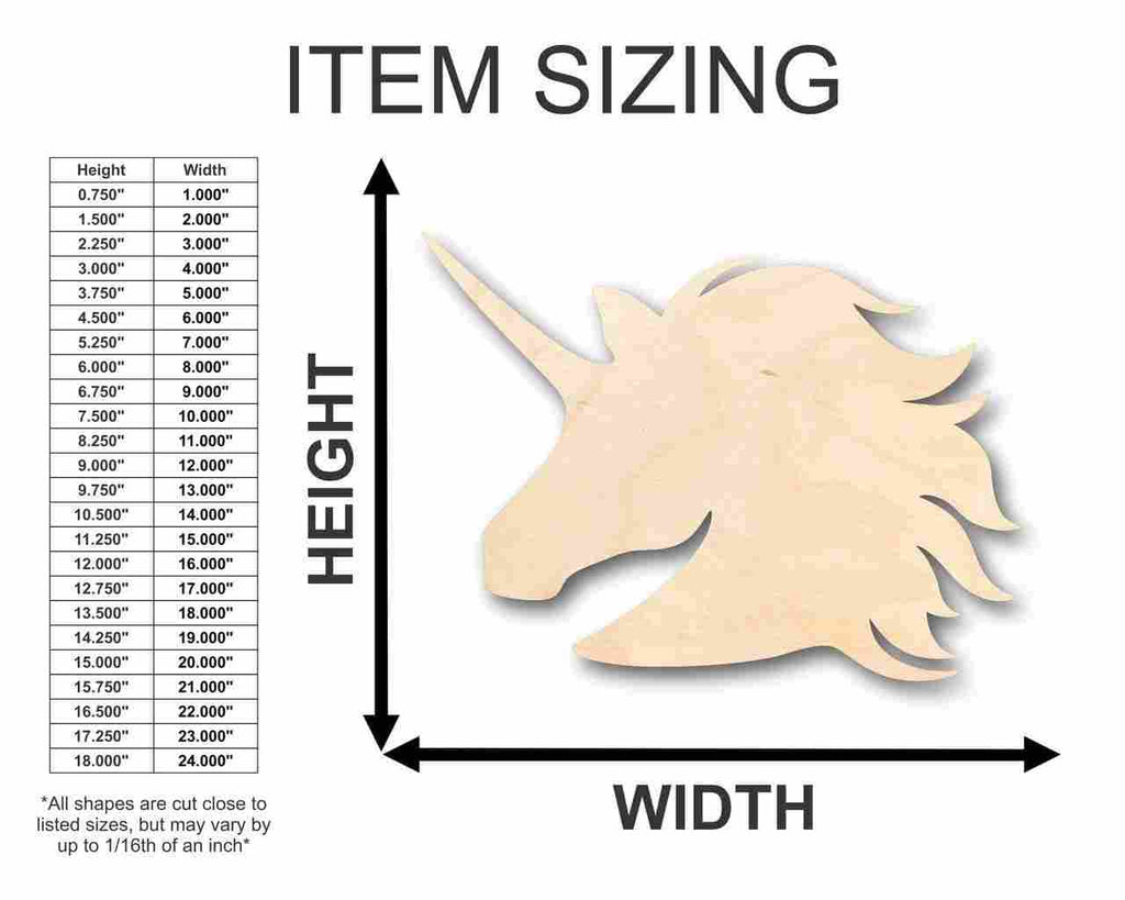Unfinished Wood Unicorn Shape - Mythical - Beast - Craft - up to 46" DIY