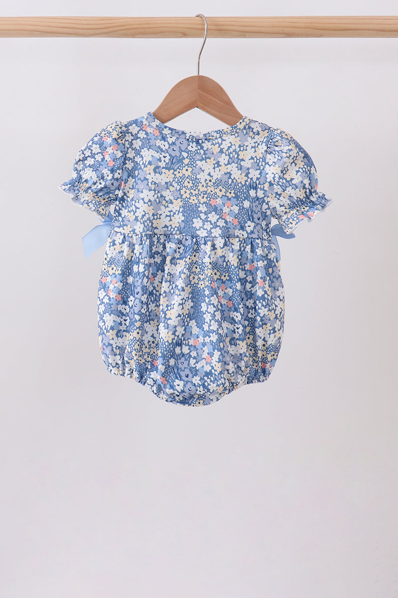 Blue Floral Print Bubble