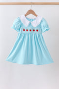 Blue Apple Smocked Lace Dress