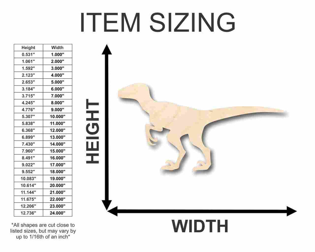 Unfinished Wood Velociraptor Shape - Kid's Room Decor - Jurassic Park - Dinosaur - Craft - up to 46" DIY