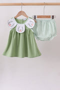 Sage Pumpkin Embroidered Bloomer Set
